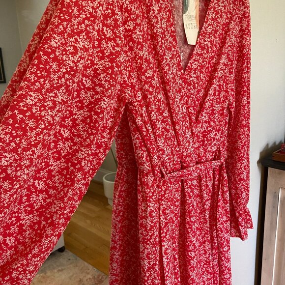 NEW Womens Dress 2025 V Neck Floral Ruffle Wedding Cocktail Boho Long Sleeve - Picture 9 of 13